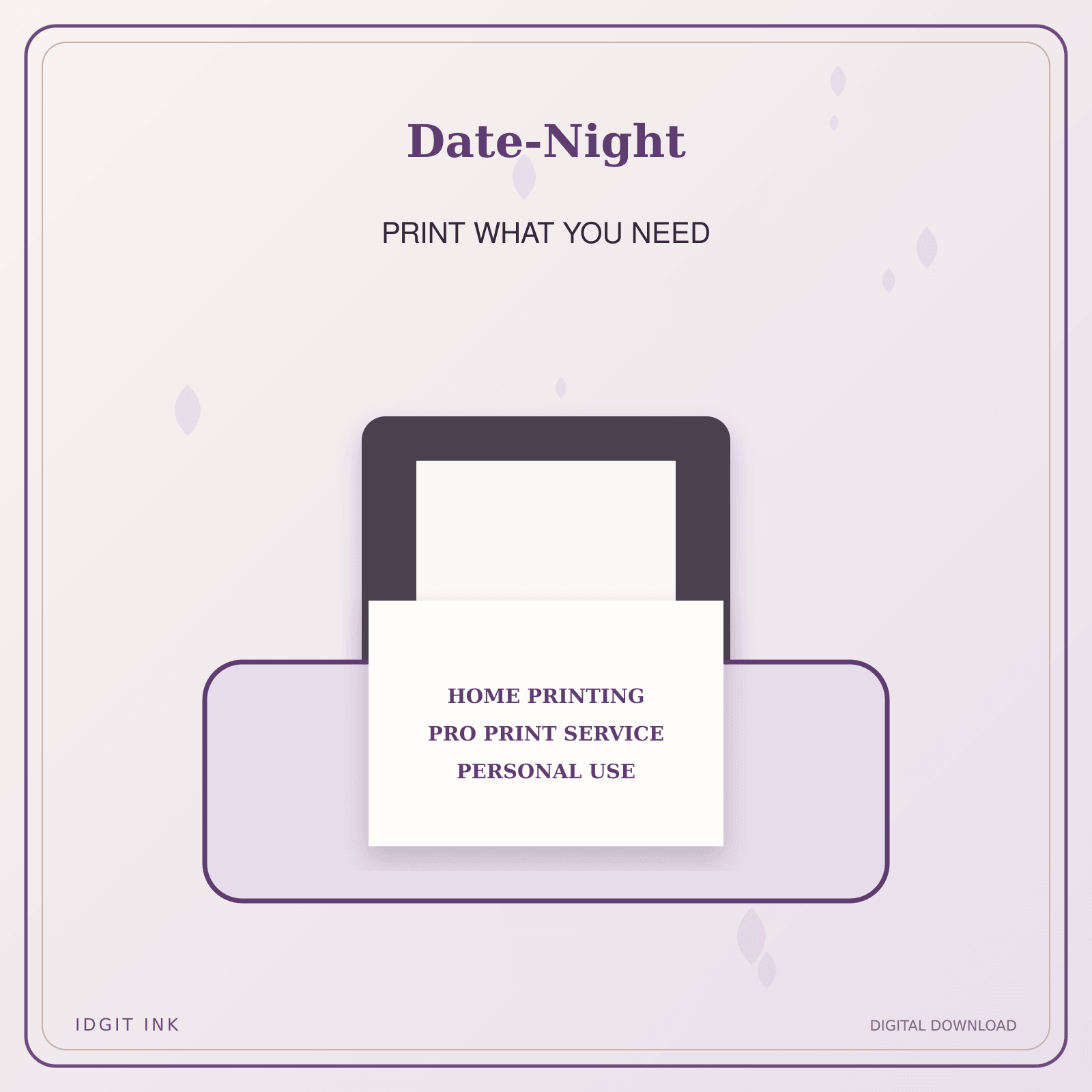 Idgit Ink Date-Night deluxe journal and planner bundle — home and professional printing information