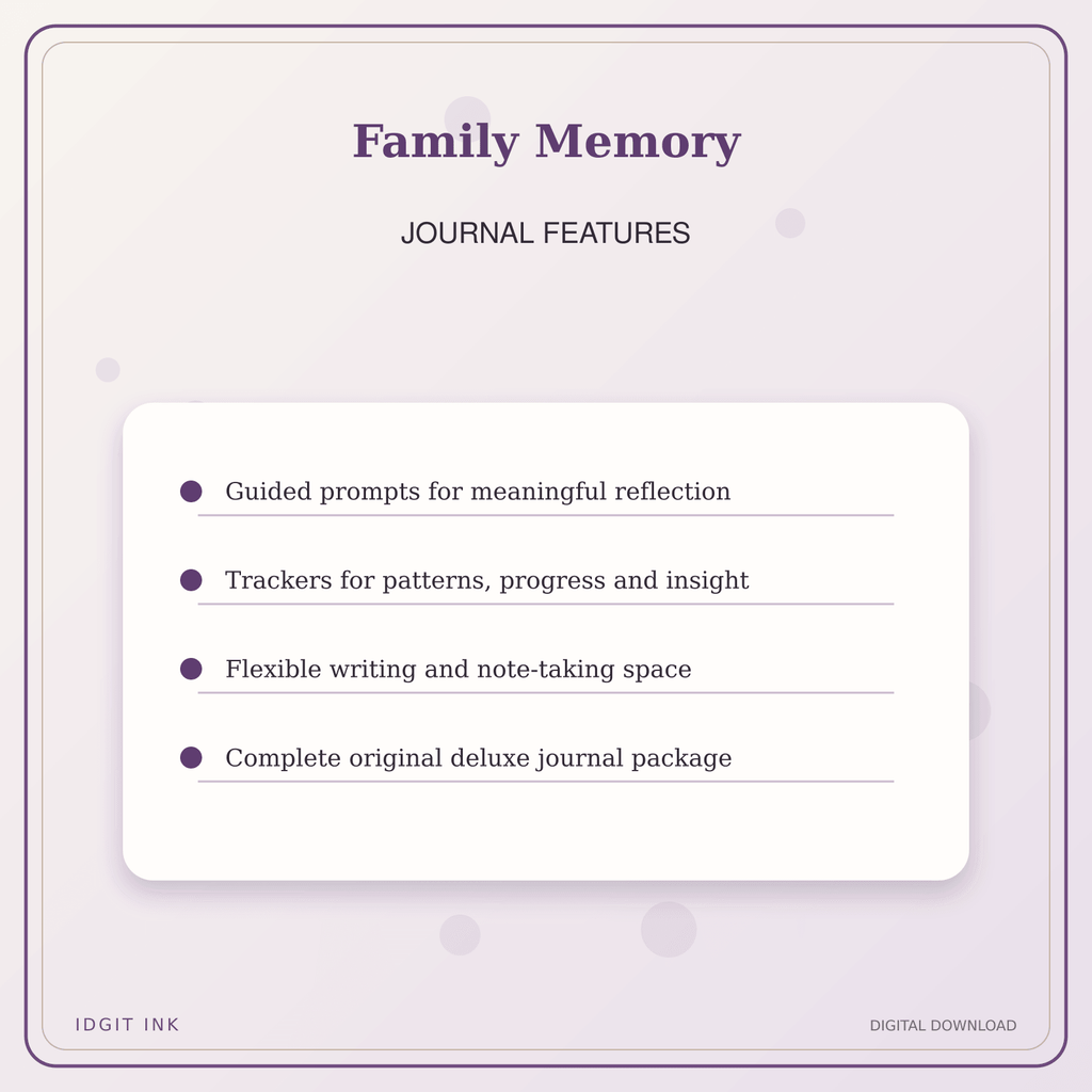 Idgit Ink Family Memory deluxe journal and planner bundle — journal prompts and reflection features
