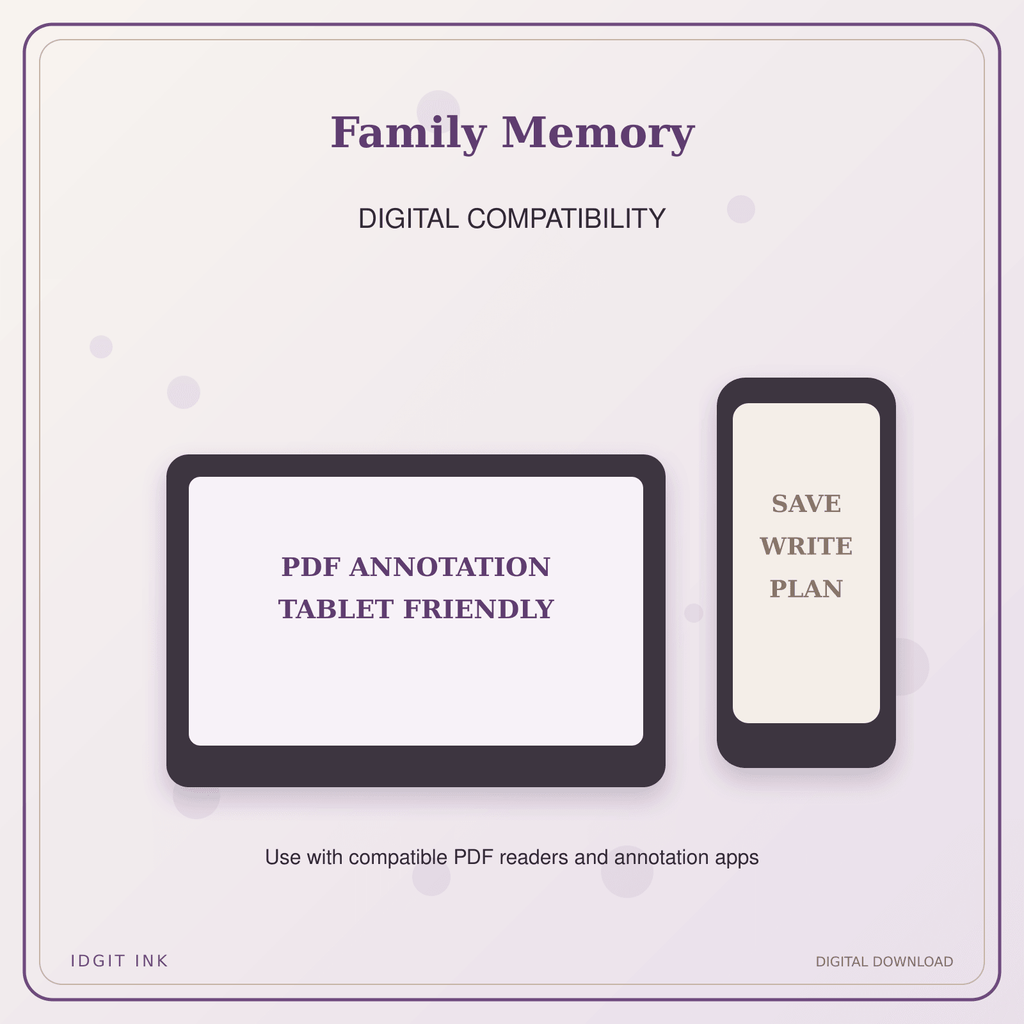 Idgit Ink Family Memory deluxe journal and planner bundle — tablet and pdf annotation compatibility