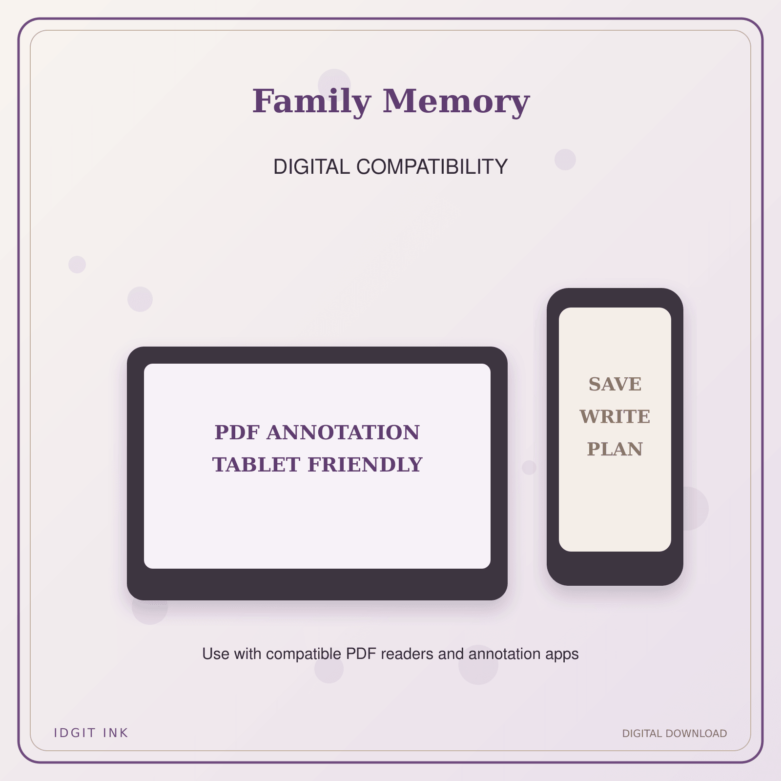 Idgit Ink Family Memory deluxe journal and planner bundle — tablet and pdf annotation compatibility