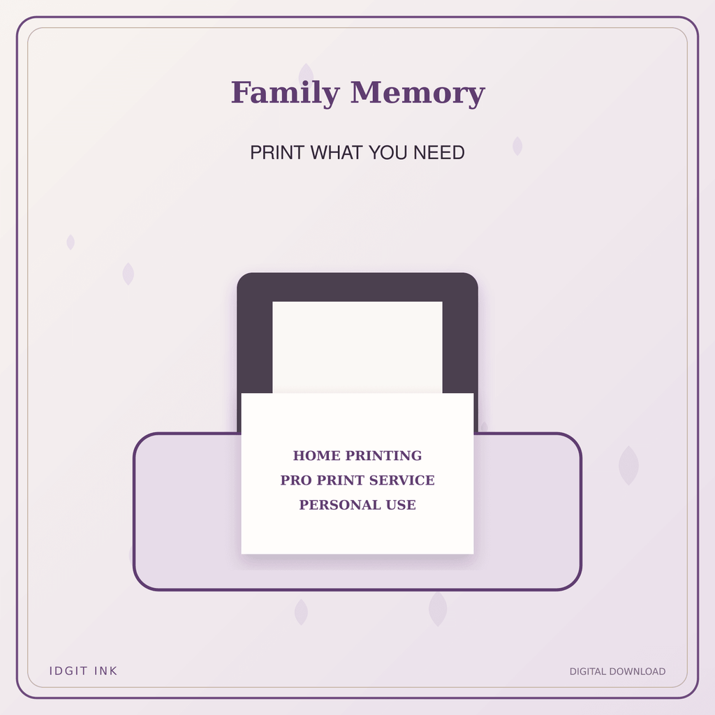 Idgit Ink Family Memory deluxe journal and planner bundle — home and professional printing information