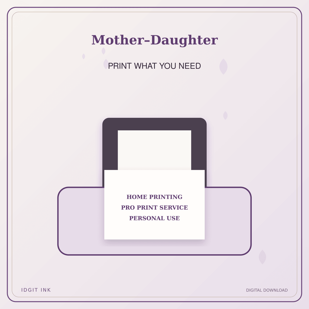 Idgit Ink Mother–Daughter deluxe journal and planner bundle — home and professional printing information