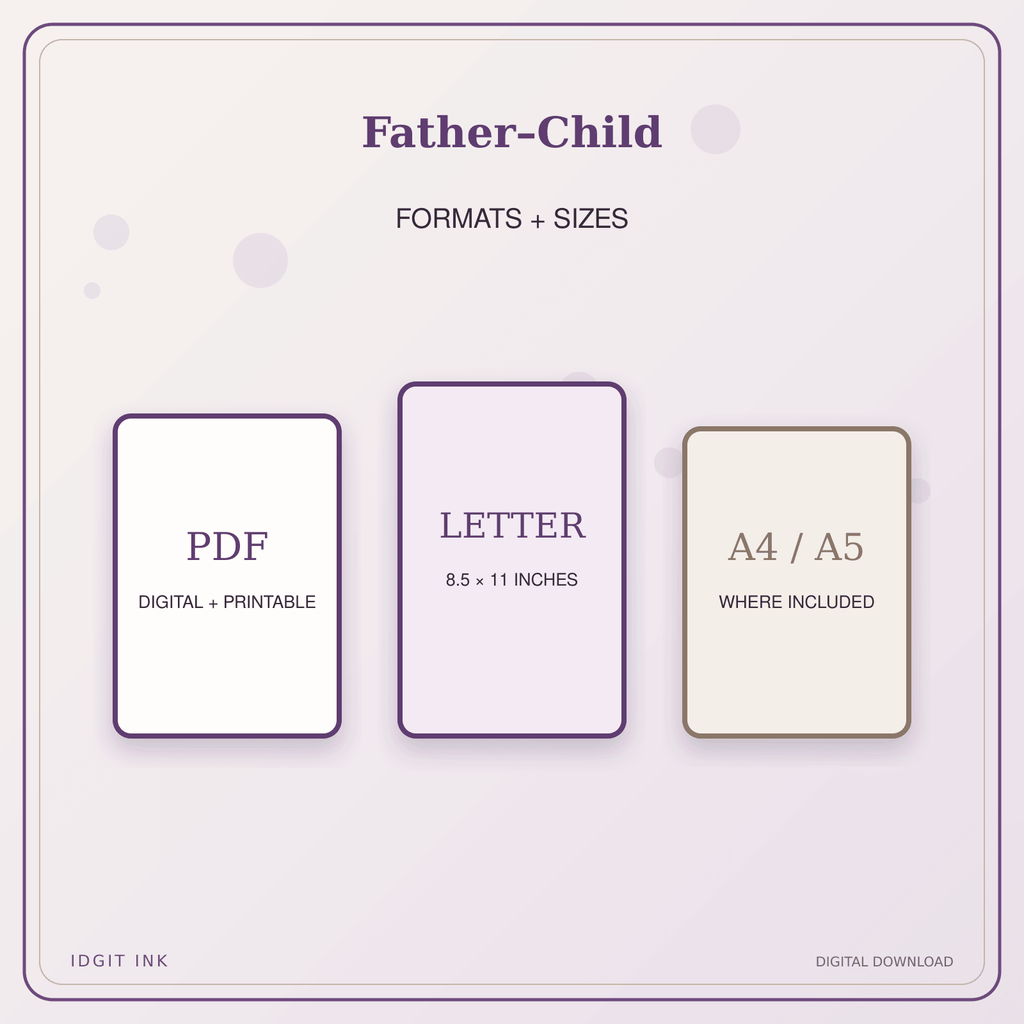 Idgit Ink Father–Child deluxe journal and planner bundle — digital formats and available page sizes