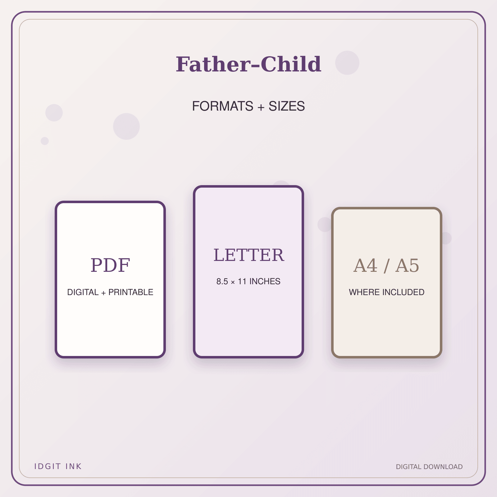 Idgit Ink Father–Child deluxe journal and planner bundle — digital formats and available page sizes