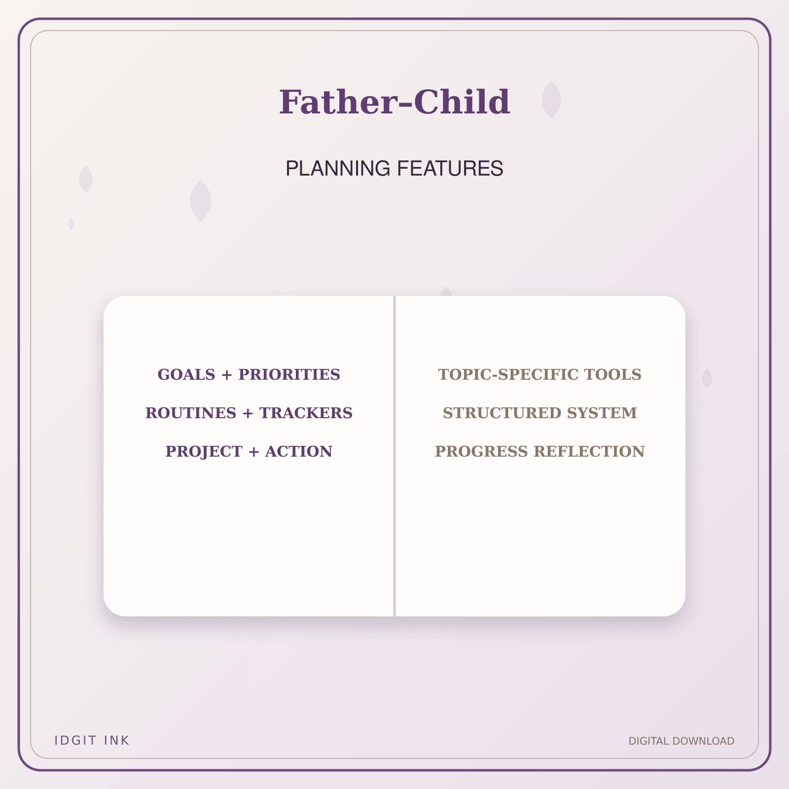 Idgit Ink Father–Child deluxe journal and planner bundle — planner organization and planning features
