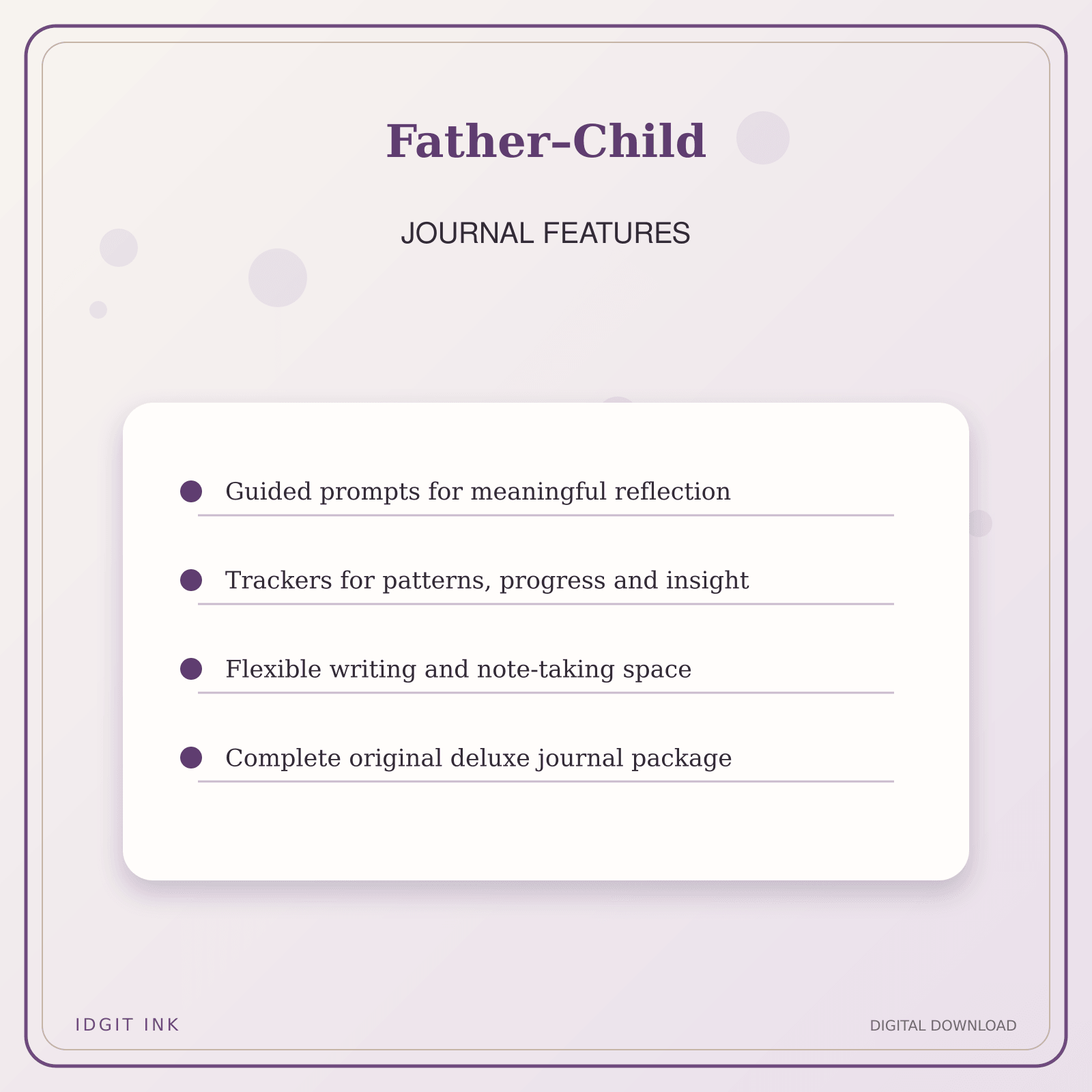 Idgit Ink Father–Child deluxe journal and planner bundle — journal prompts and reflection features