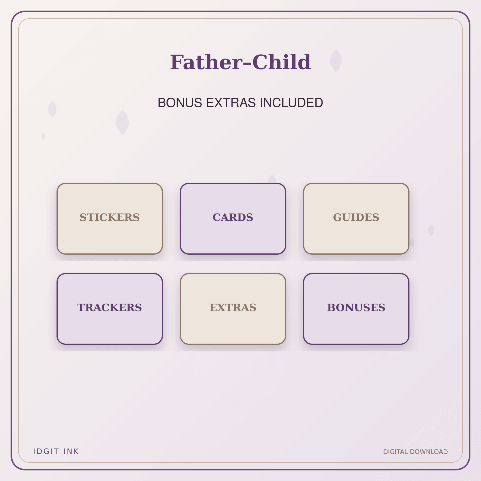 Idgit Ink Father–Child deluxe journal and planner bundle — included digital stickers and cards