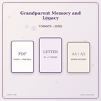 Idgit Ink Grandparent Memory and Legacy deluxe journal and planner bundle — digital formats and available page sizes