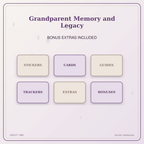 Idgit Ink Grandparent Memory and Legacy deluxe journal and planner bundle — included digital stickers and cards