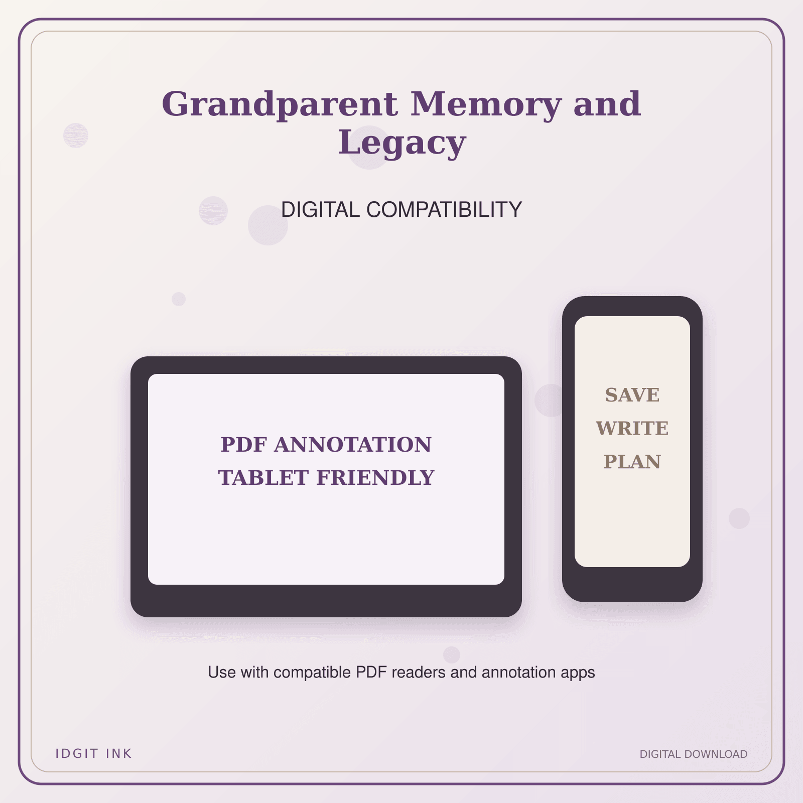 Idgit Ink Grandparent Memory and Legacy deluxe journal and planner bundle — tablet and pdf annotation compatibility