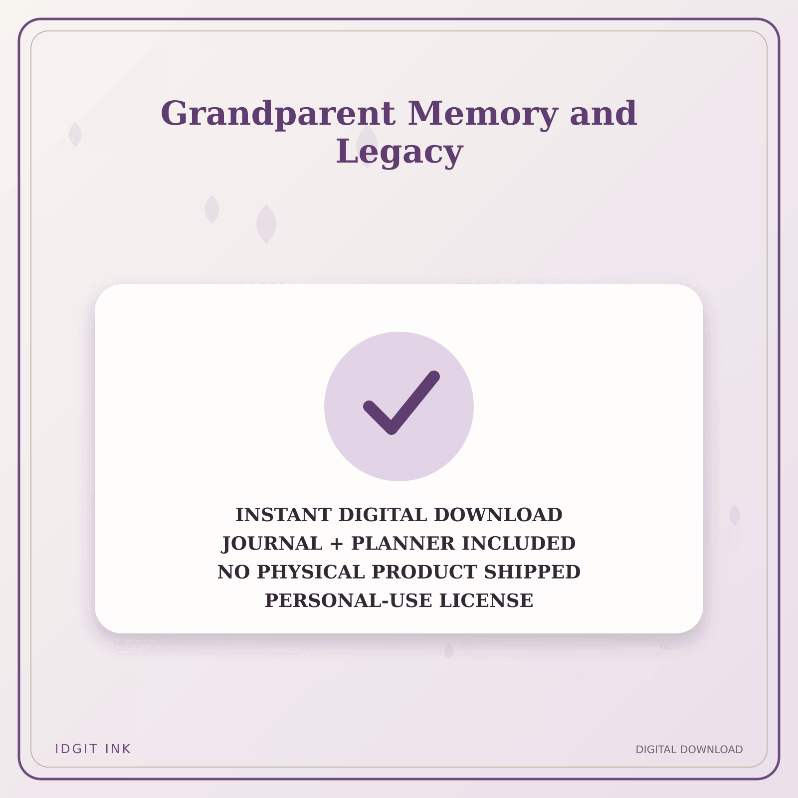 Idgit Ink Grandparent Memory and Legacy deluxe journal and planner bundle — instant download and no physical product notice