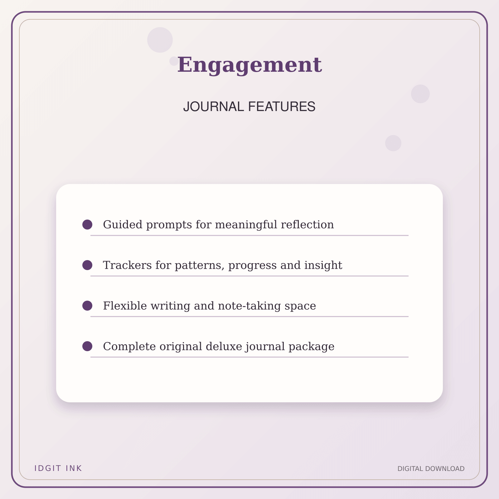 Idgit Ink Engagement deluxe journal and planner bundle — journal prompts and reflection features