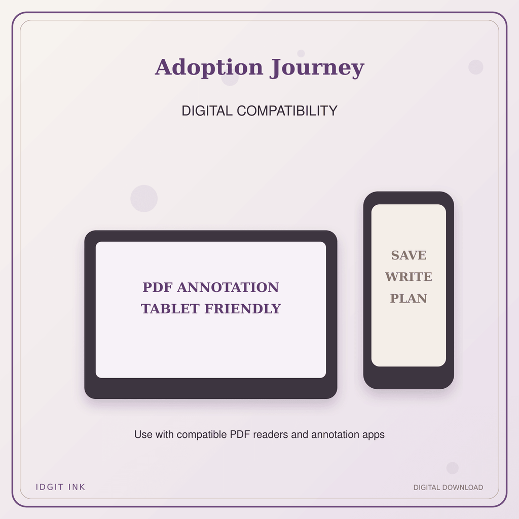 Idgit Ink Adoption Journey deluxe journal and planner bundle — tablet and pdf annotation compatibility