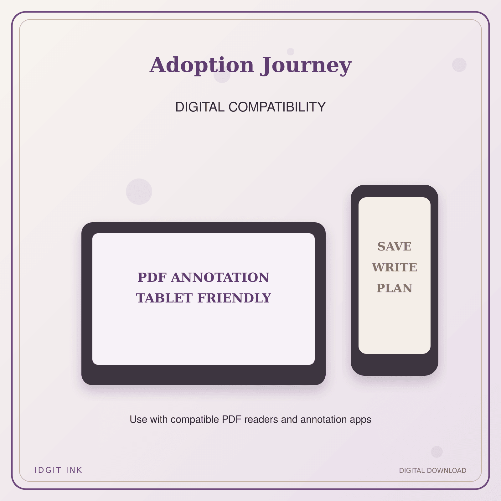 Idgit Ink Adoption Journey deluxe journal and planner bundle — tablet and pdf annotation compatibility