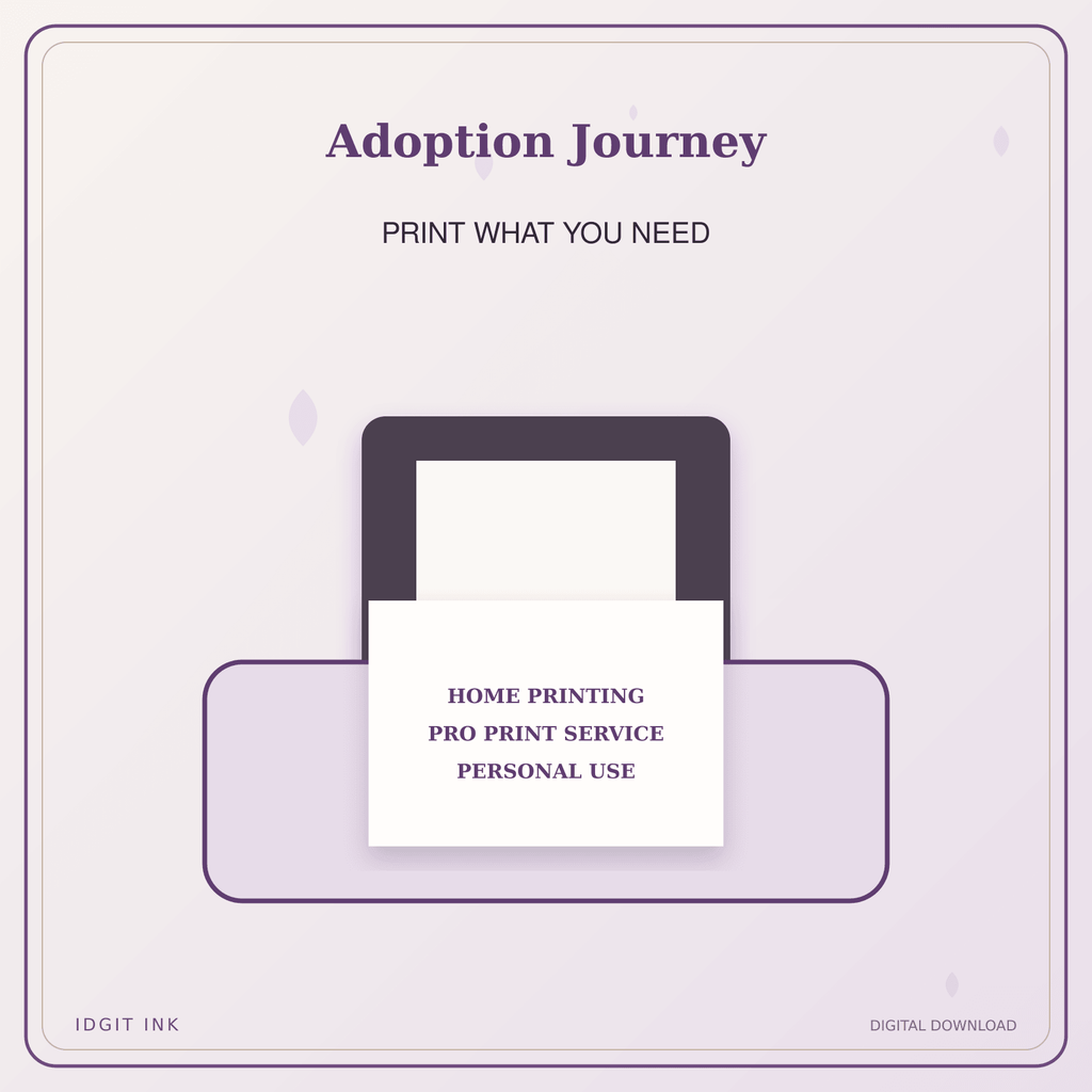 Idgit Ink Adoption Journey deluxe journal and planner bundle — home and professional printing information