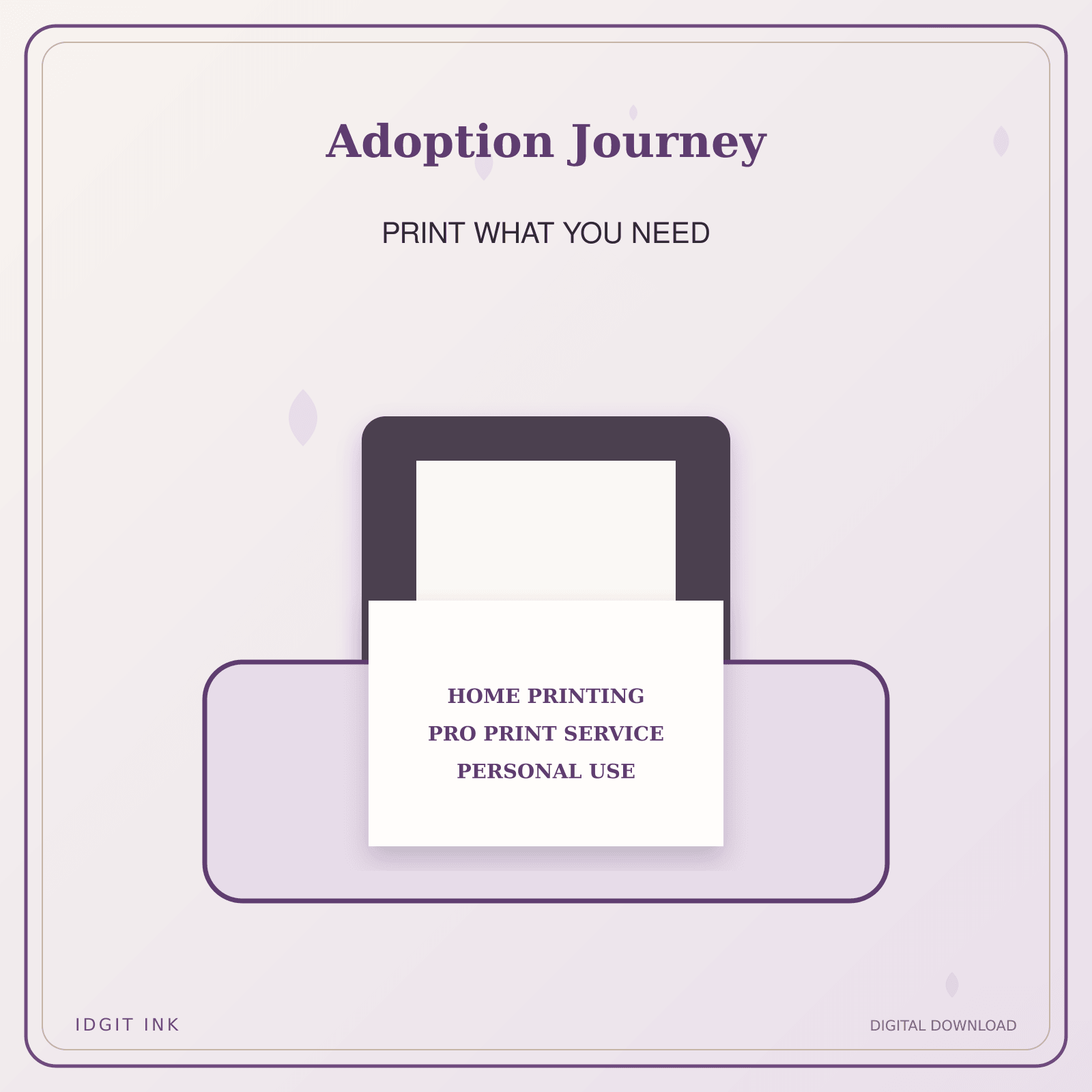 Idgit Ink Adoption Journey deluxe journal and planner bundle — home and professional printing information