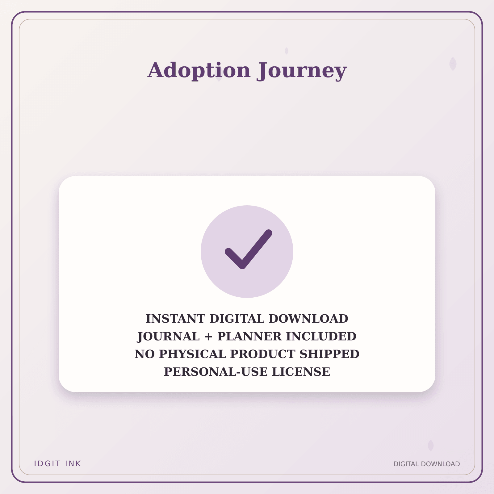 Idgit Ink Adoption Journey deluxe journal and planner bundle — instant download and no physical product notice