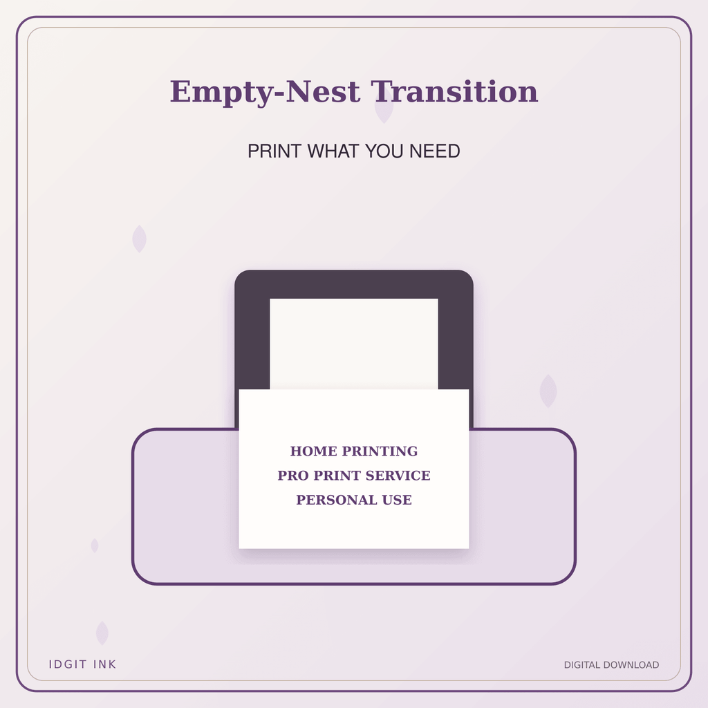 Idgit Ink Empty-Nest Transition deluxe journal and planner bundle — home and professional printing information
