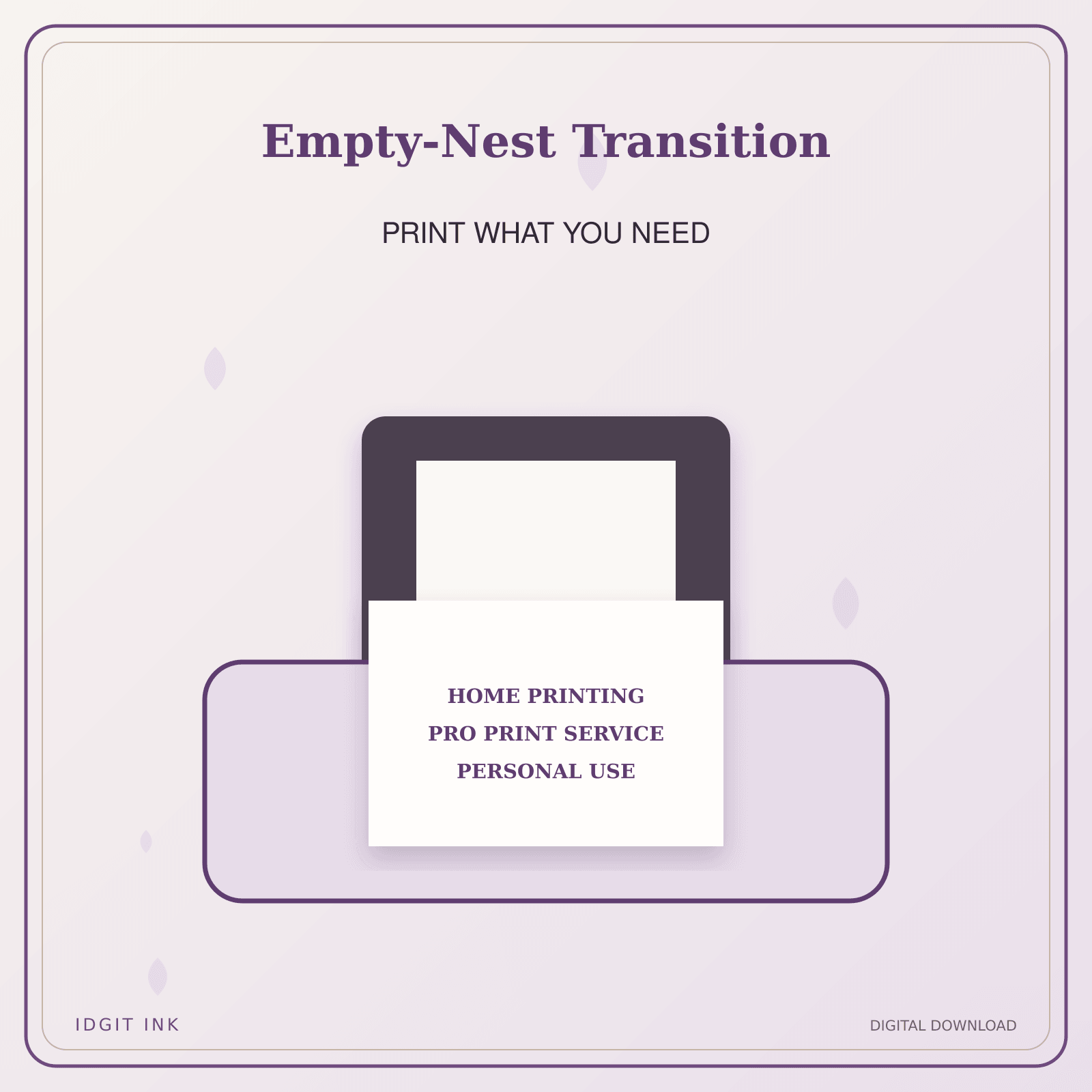 Idgit Ink Empty-Nest Transition deluxe journal and planner bundle — home and professional printing information