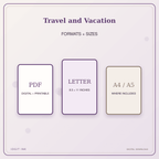 Idgit Ink Travel and Vacation deluxe journal and planner bundle — digital formats and available page sizes
