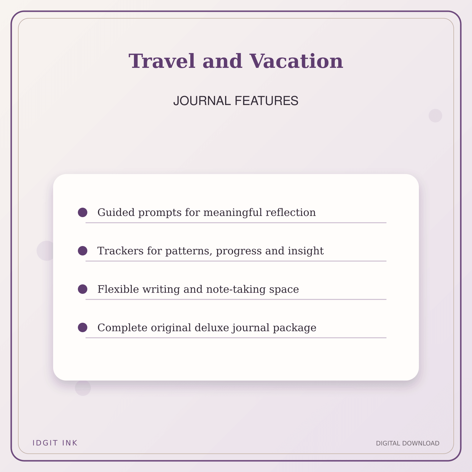 Idgit Ink Travel and Vacation deluxe journal and planner bundle — journal prompts and reflection features