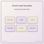 Idgit Ink Travel and Vacation deluxe journal and planner bundle — included digital stickers and cards