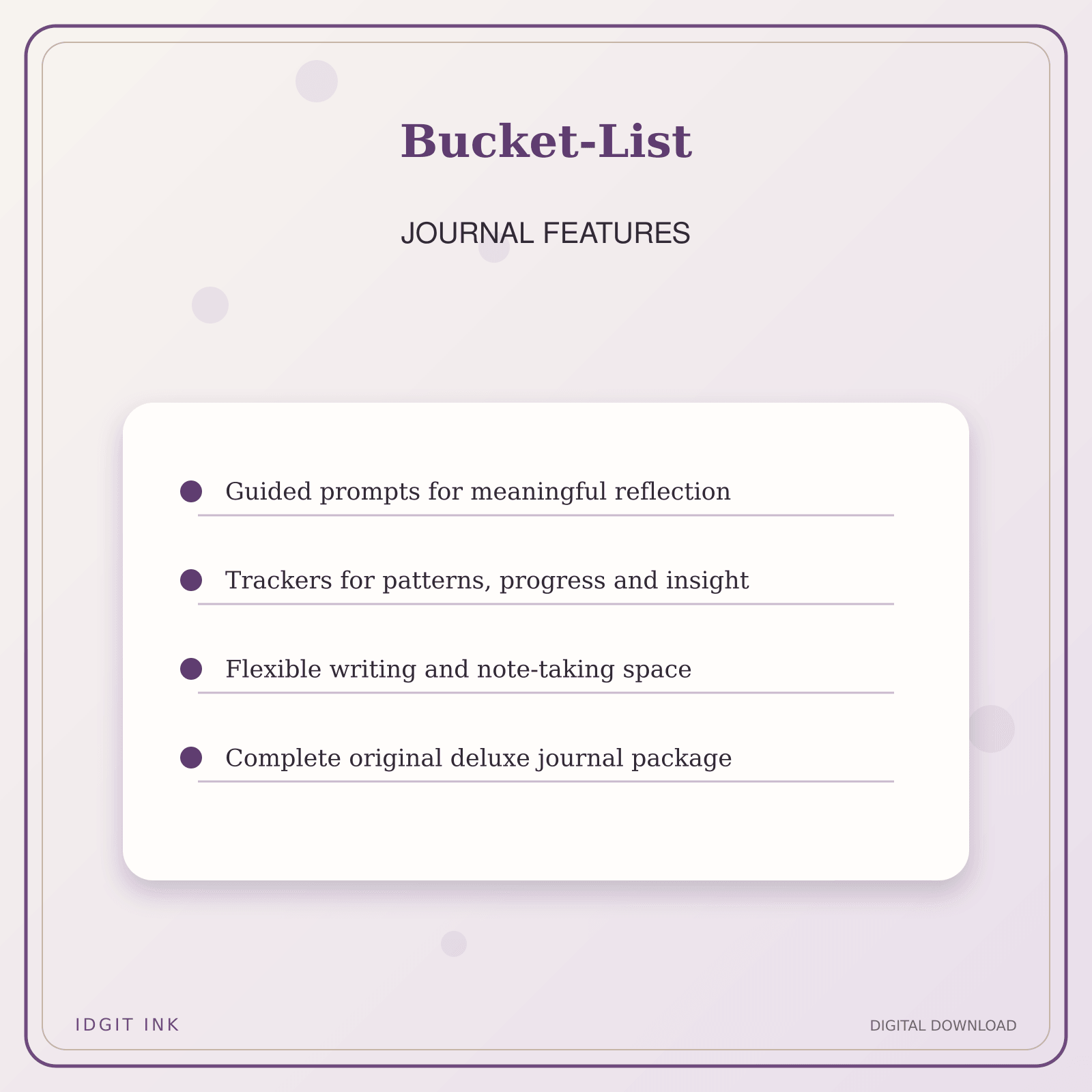 Idgit Ink Bucket-List deluxe journal and planner bundle — journal prompts and reflection features