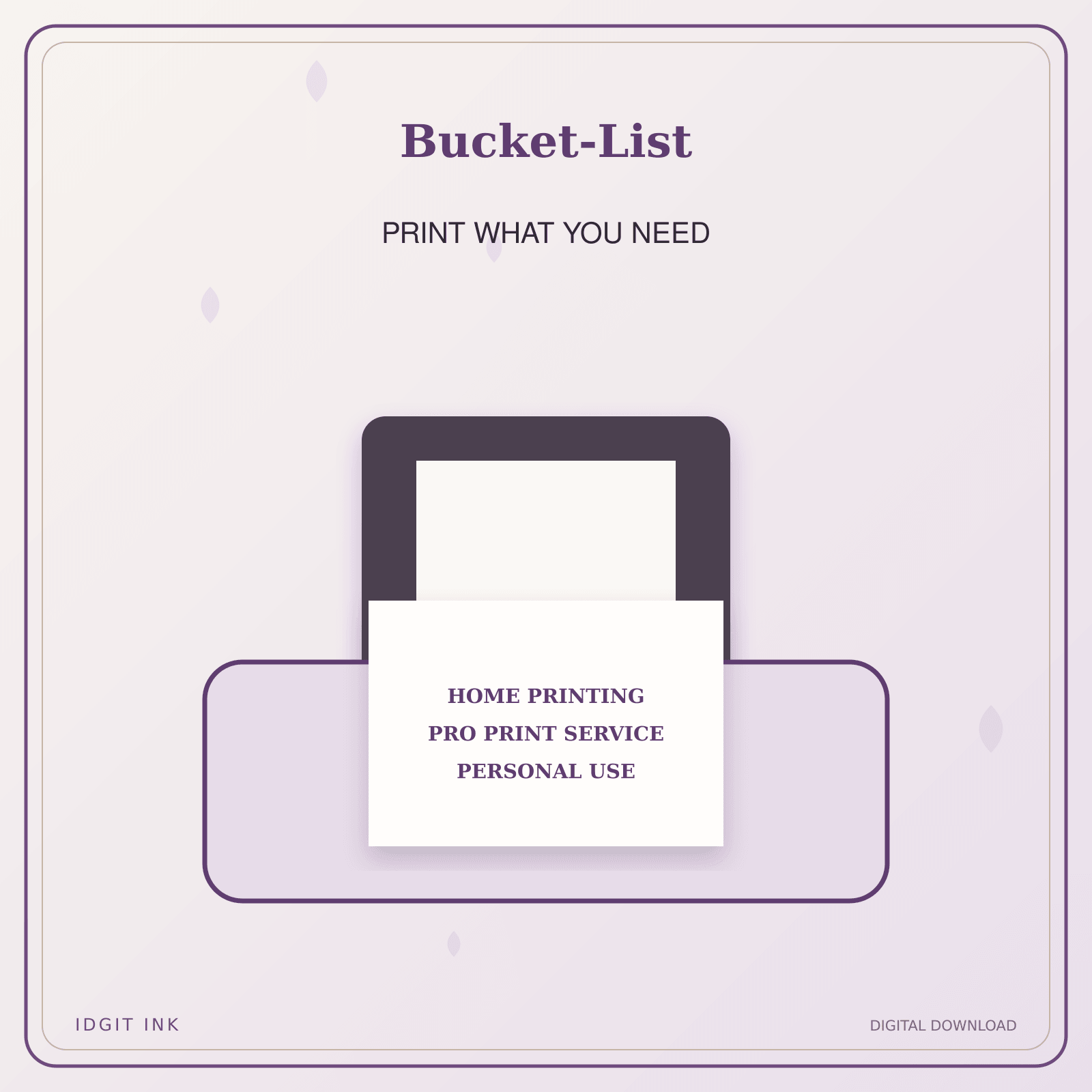 Idgit Ink Bucket-List deluxe journal and planner bundle — home and professional printing information