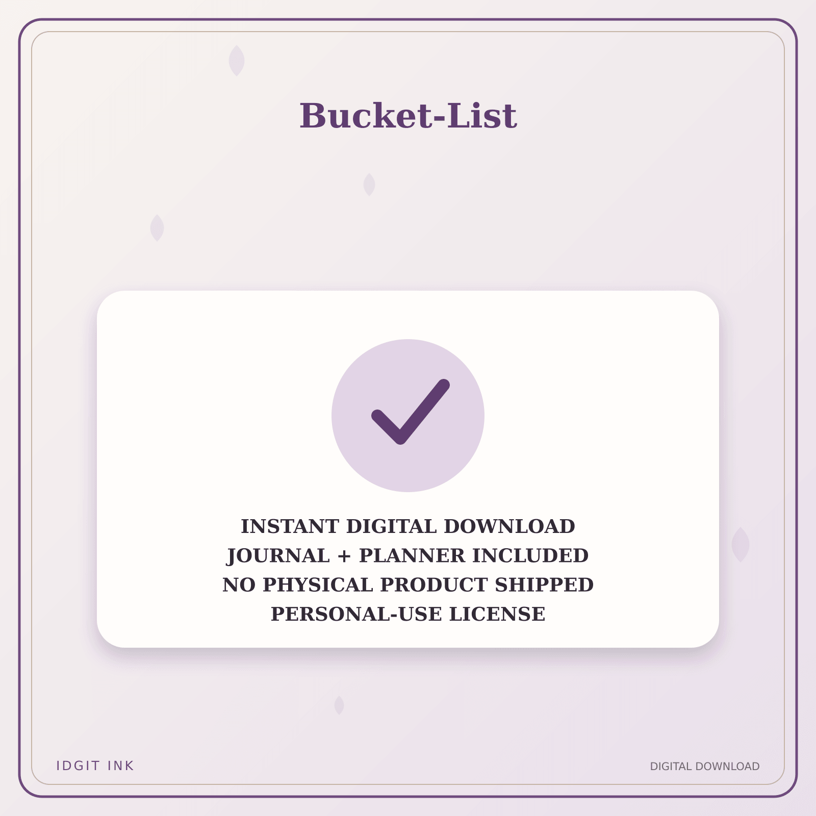 Idgit Ink Bucket-List deluxe journal and planner bundle — instant download and no physical product notice