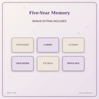 Idgit Ink Five-Year Memory deluxe journal and planner bundle — included digital stickers and cards