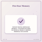 Idgit Ink Five-Year Memory deluxe journal and planner bundle — instant download and no physical product notice
