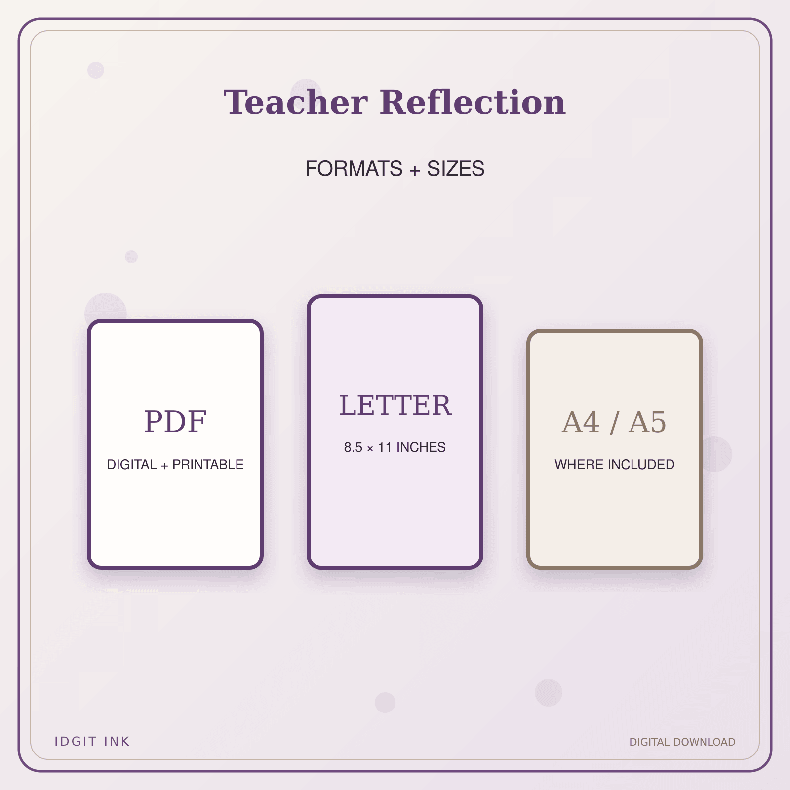 Idgit Ink Teacher Reflection deluxe journal and planner bundle — digital formats and available page sizes