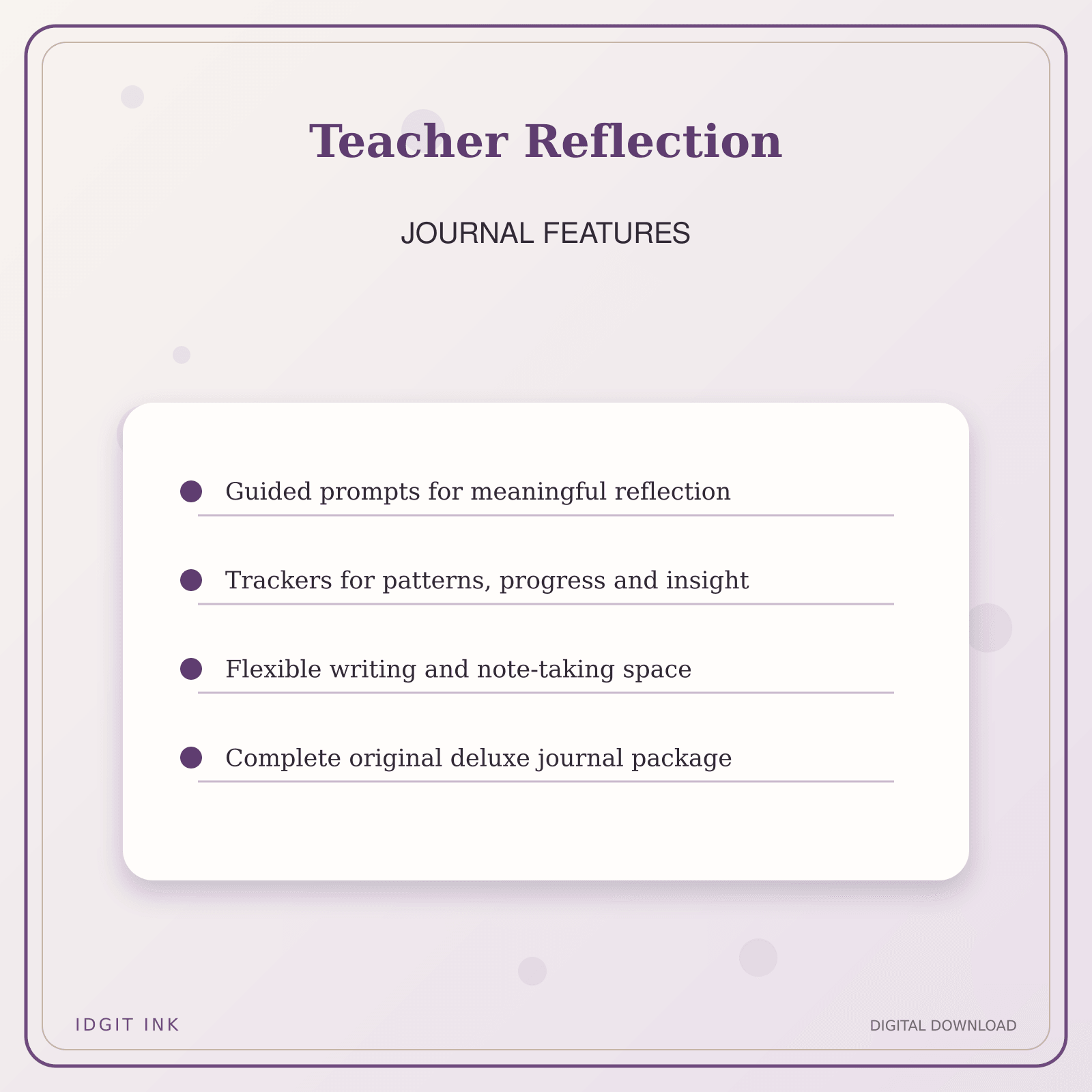Idgit Ink Teacher Reflection deluxe journal and planner bundle — journal prompts and reflection features