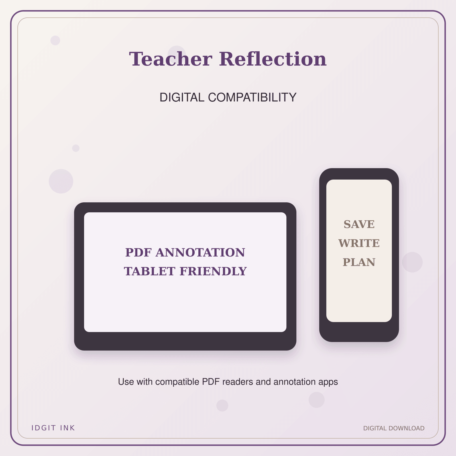 Idgit Ink Teacher Reflection deluxe journal and planner bundle — tablet and pdf annotation compatibility