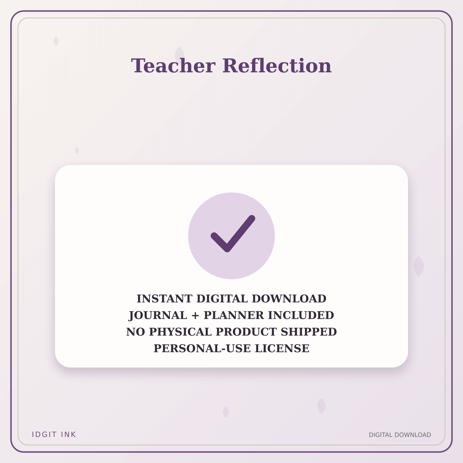 Idgit Ink Teacher Reflection deluxe journal and planner bundle — instant download and no physical product notice