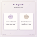 Idgit Ink College-Life deluxe journal and planner bundle — complete journal and planner bundle contents