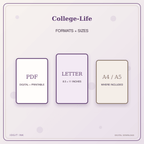 Idgit Ink College-Life deluxe journal and planner bundle — digital formats and available page sizes