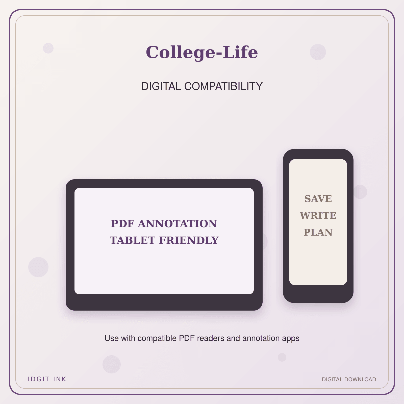 Idgit Ink College-Life deluxe journal and planner bundle — tablet and pdf annotation compatibility
