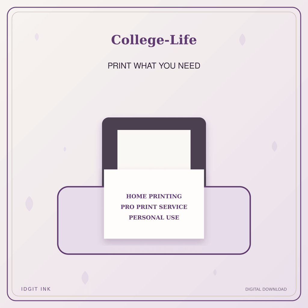 Idgit Ink College-Life deluxe journal and planner bundle — home and professional printing information