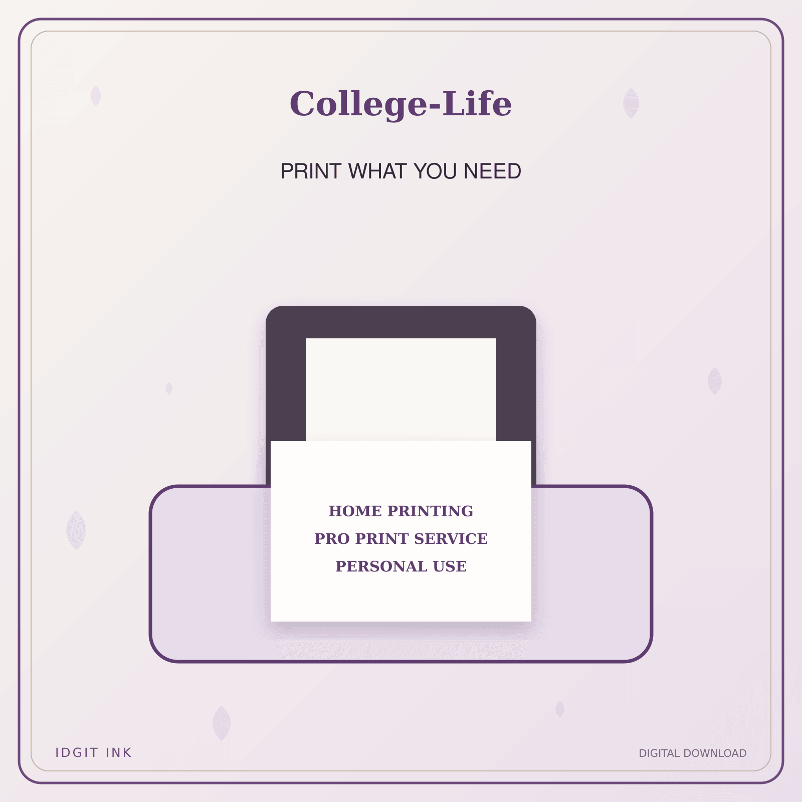 Idgit Ink College-Life deluxe journal and planner bundle — home and professional printing information