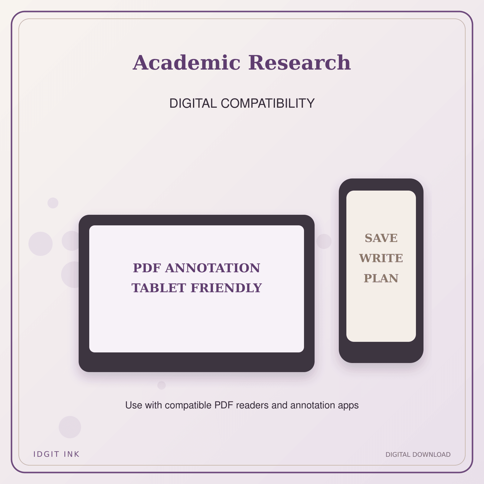 Idgit Ink Academic Research deluxe journal and planner bundle — tablet and pdf annotation compatibility