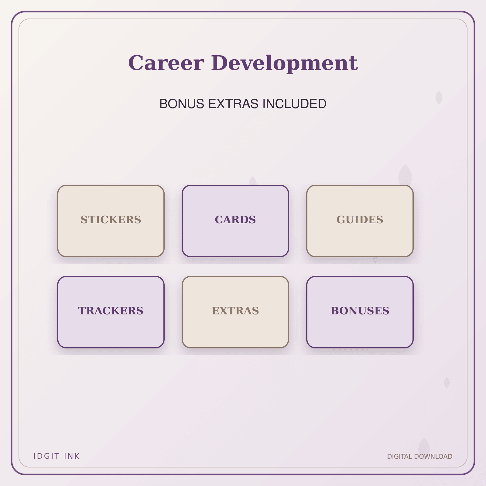 Idgit Ink Career Development deluxe journal and planner bundle — included digital stickers and cards