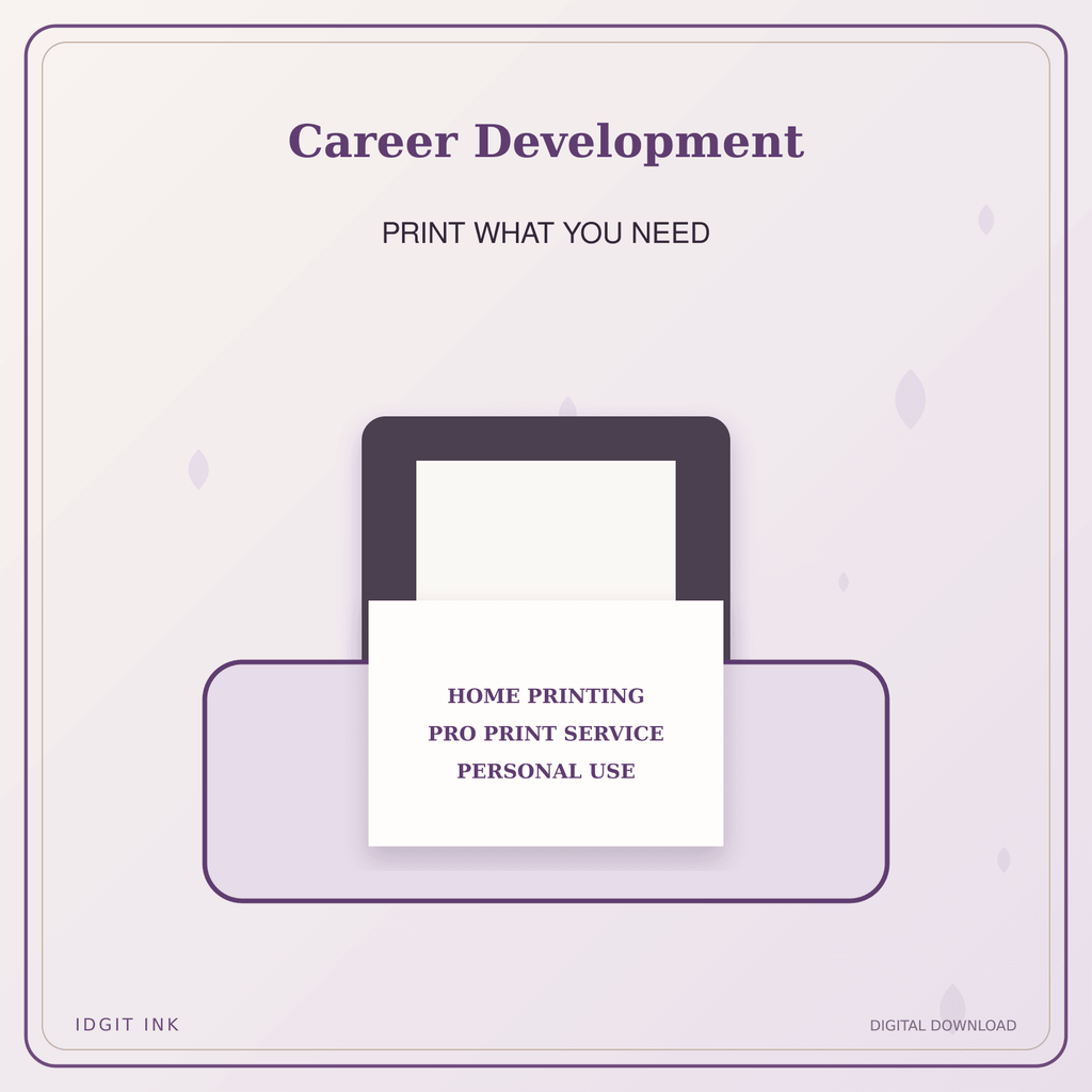 Idgit Ink Career Development deluxe journal and planner bundle — home and professional printing information