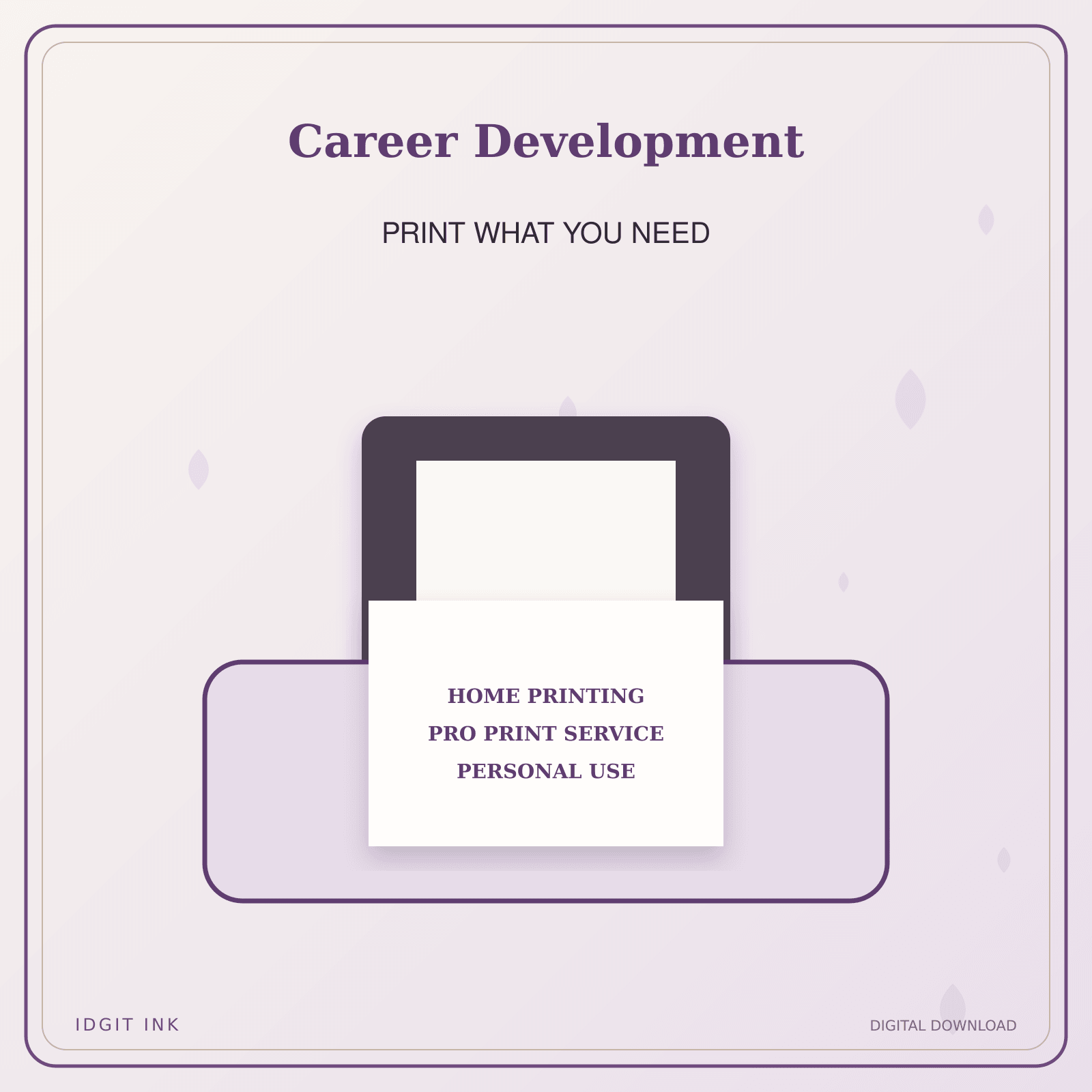 Idgit Ink Career Development deluxe journal and planner bundle — home and professional printing information