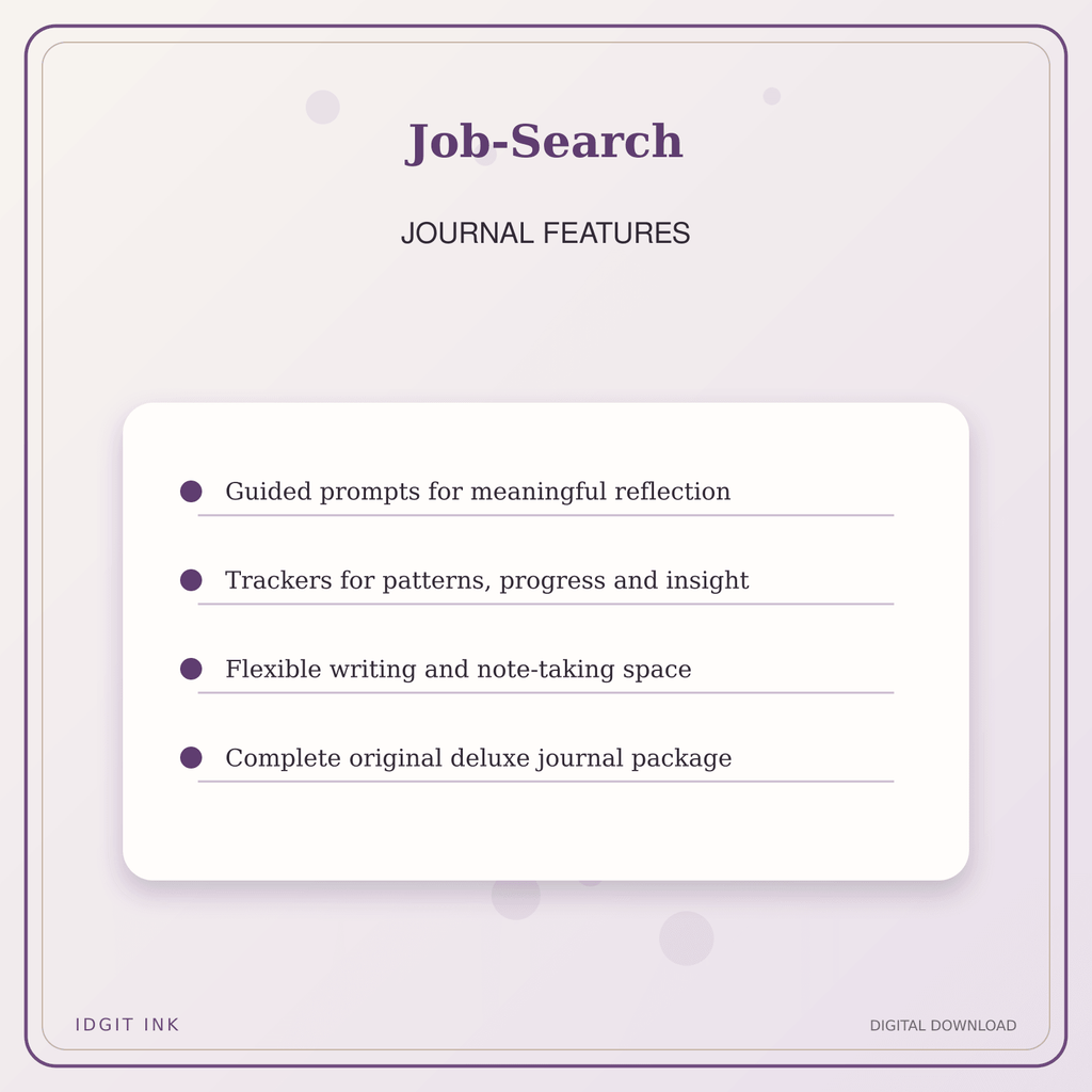 Idgit Ink Job-Search deluxe journal and planner bundle — journal prompts and reflection features