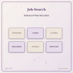 Idgit Ink Job-Search deluxe journal and planner bundle — included digital stickers and cards