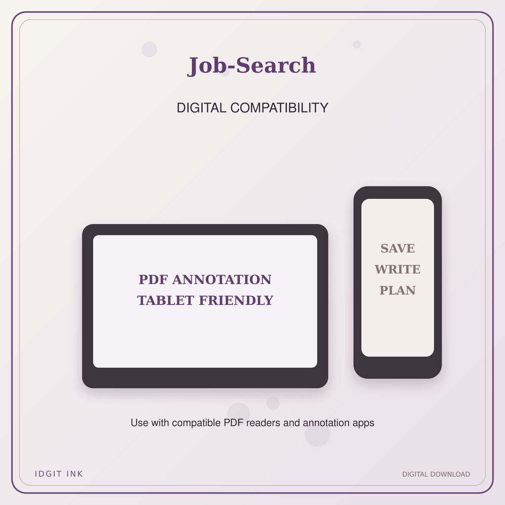 Idgit Ink Job-Search deluxe journal and planner bundle — tablet and pdf annotation compatibility