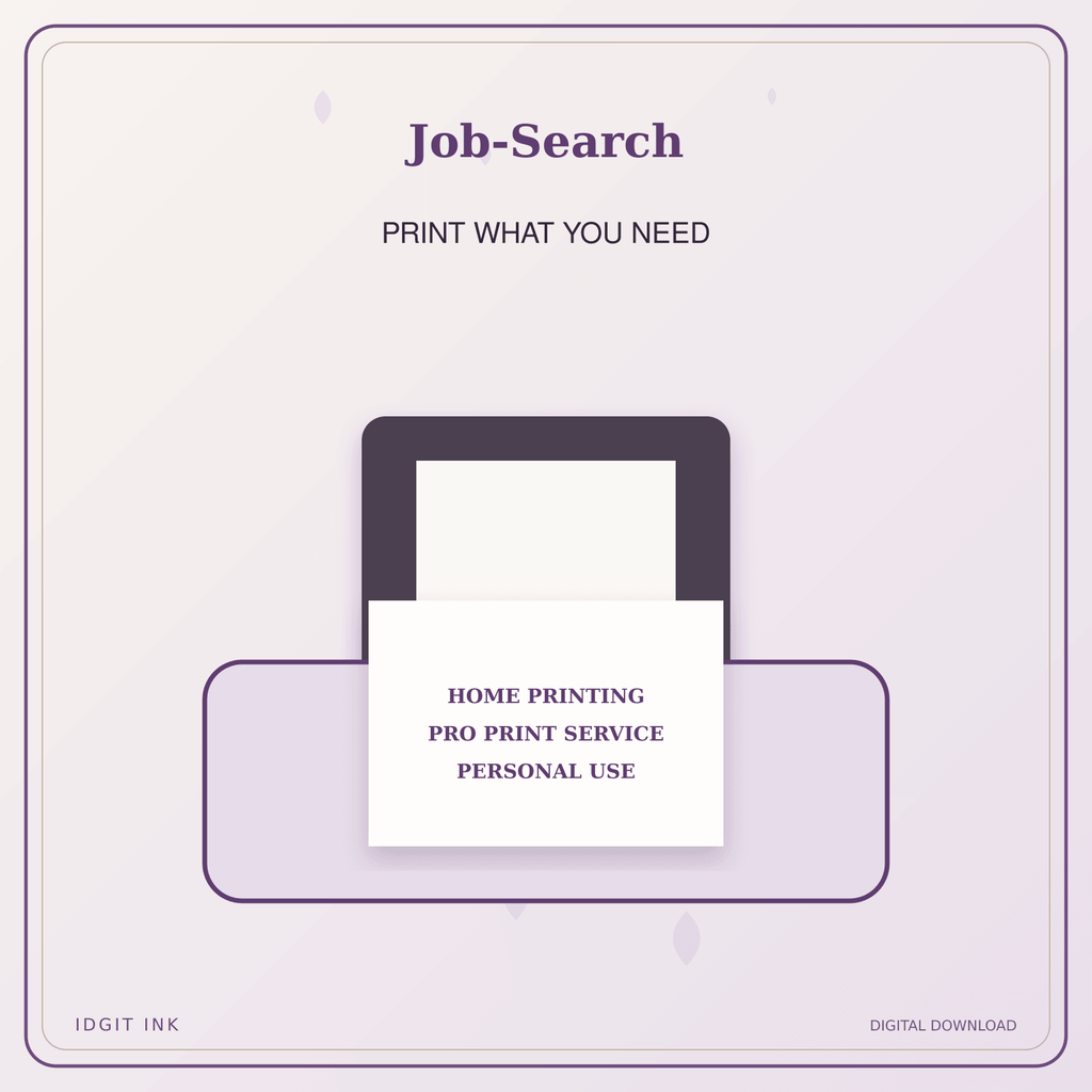 Idgit Ink Job-Search deluxe journal and planner bundle — home and professional printing information