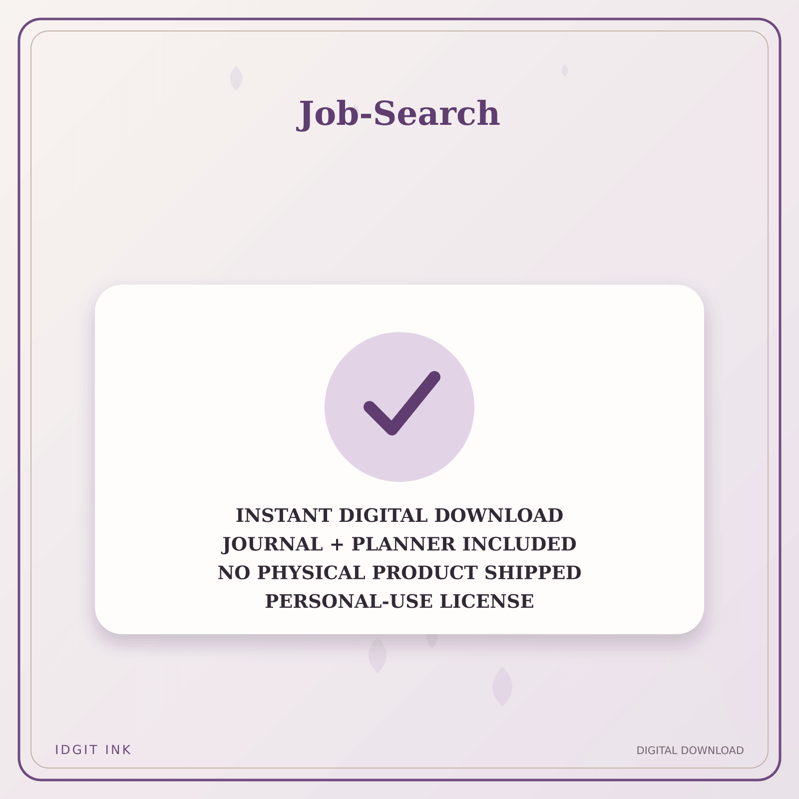 Idgit Ink Job-Search deluxe journal and planner bundle — instant download and no physical product notice