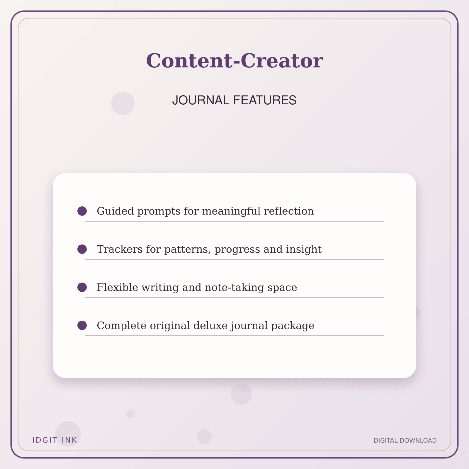 Idgit Ink Content-Creator deluxe journal and planner bundle — journal prompts and reflection features